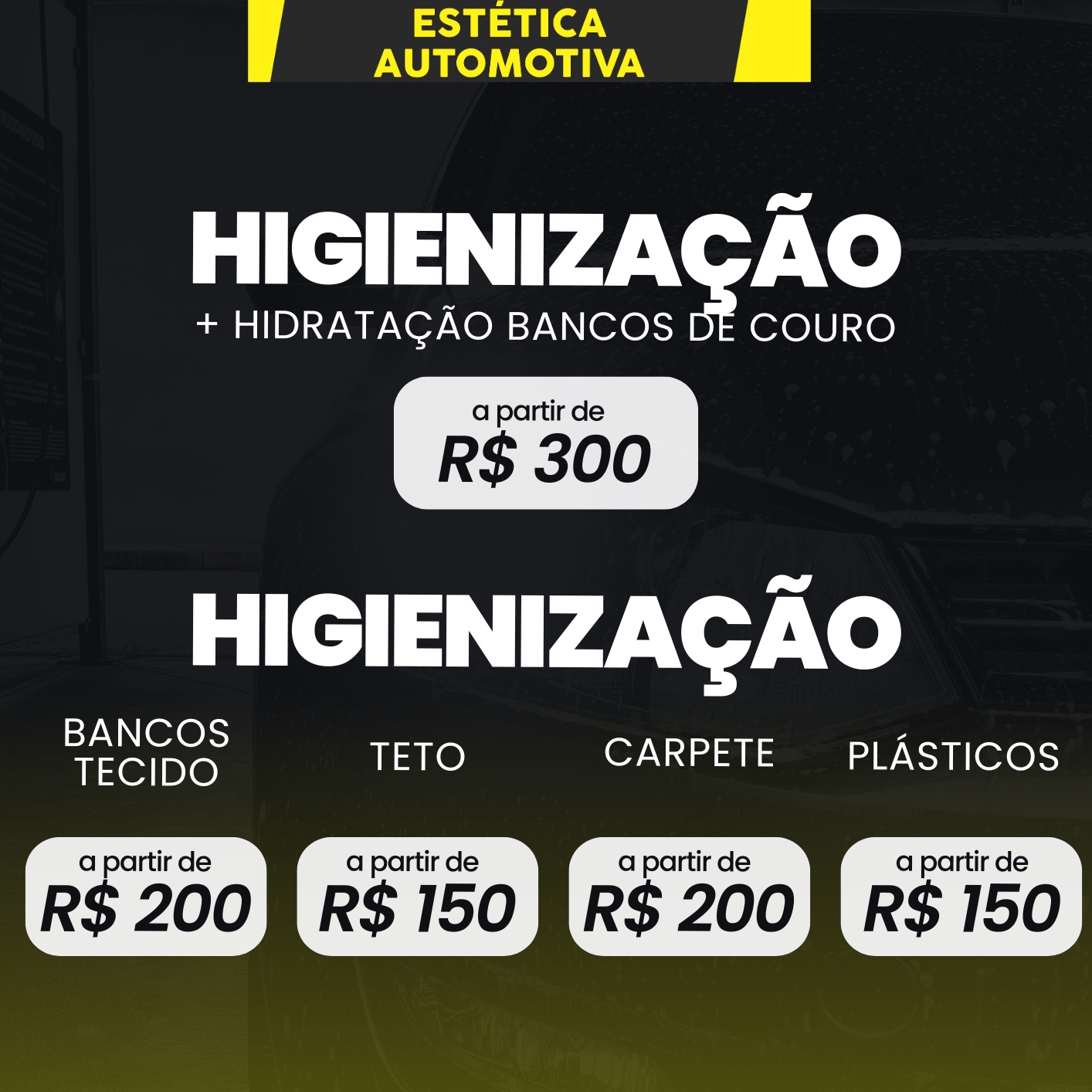 higienização somente do teto