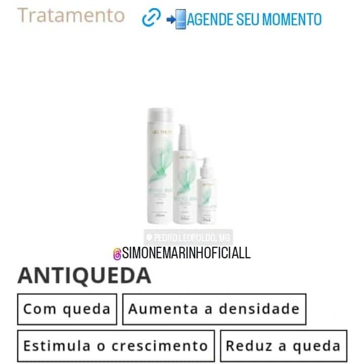 1. ANTI QUEDA Anethum. previne e reduz a queda e estimula o crescimento do fio.  + resultado com nanotecnologia ou Escova e prancha ou CORTE de: 79,90 no cartão ou 50,00 cada. dinheiro|pix
