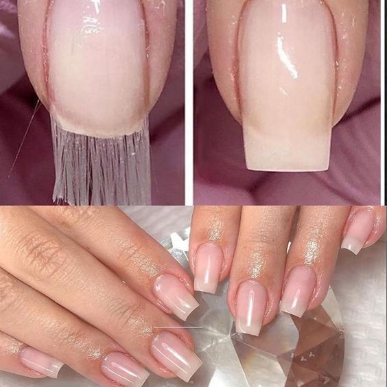 Alongamento Fibra de Vidro + Esmaltação em gel
