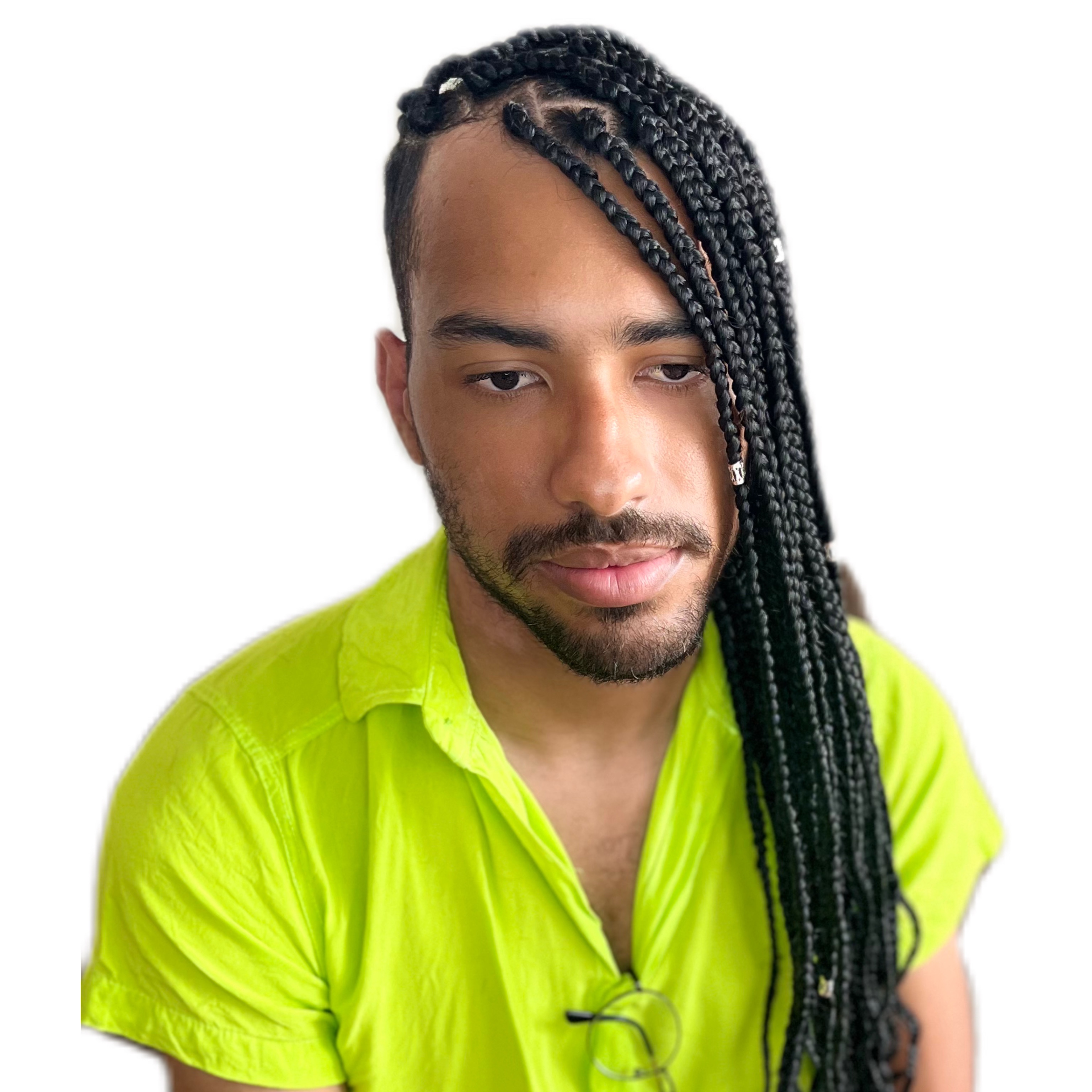 Trança Box topo masculina com material