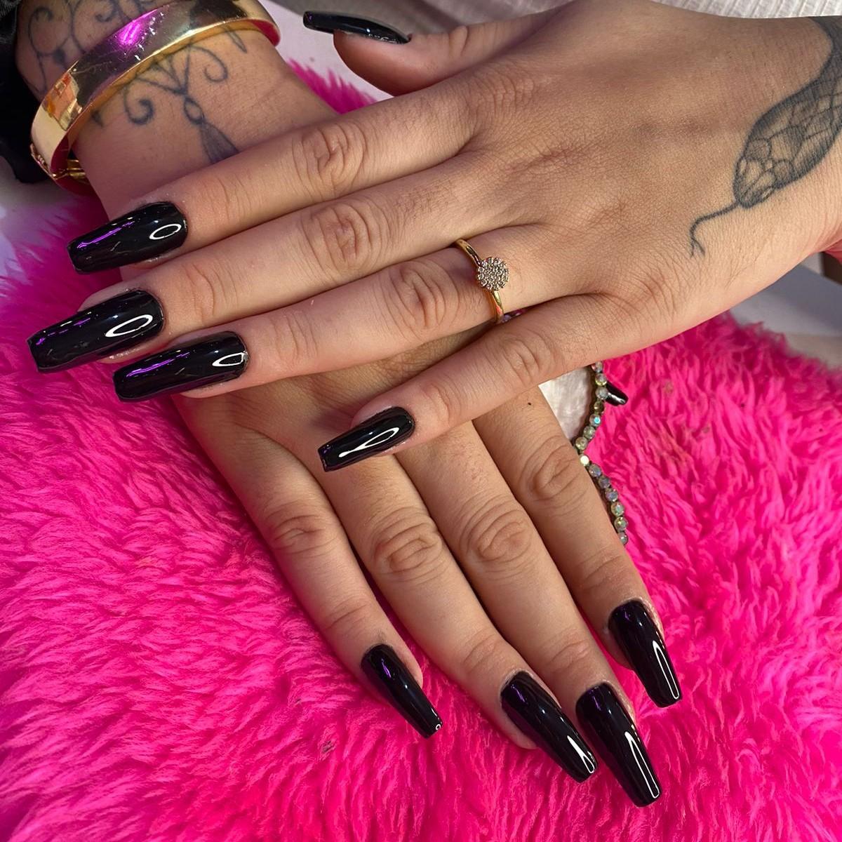 postiça simples+ top coat