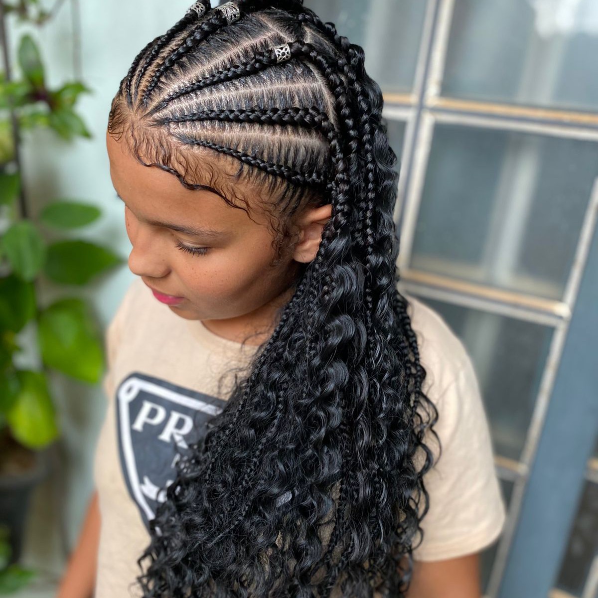 Fulani Braids com cachos