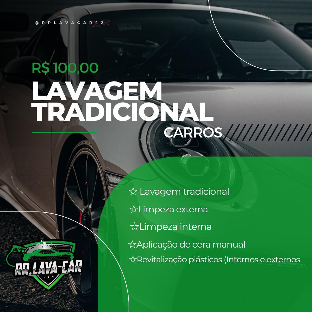 Lavagem tradicional serviços realizados: lavagem interna externa, aplicação de cera ,revitalização plasticos internos e externos, lavagem simples chassi (carro)