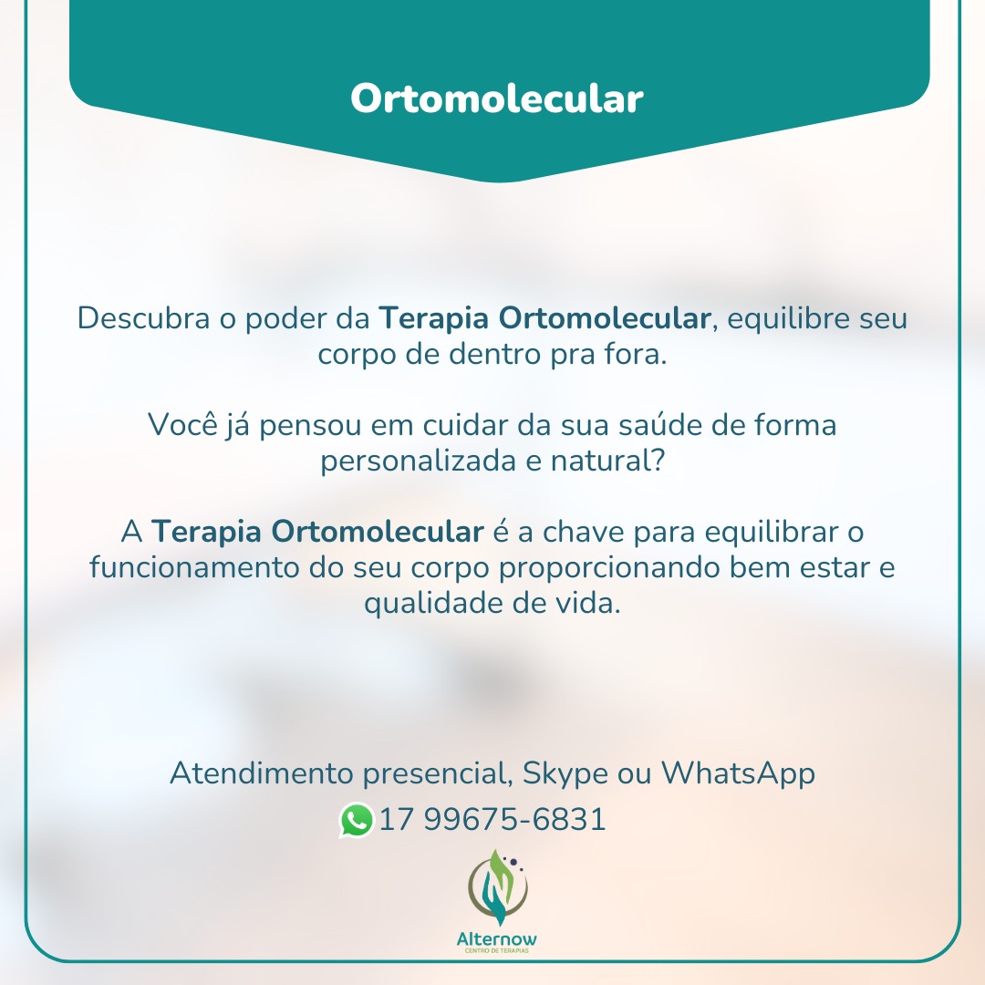 Terapia Ortomolecular /+O exame de Bio (valor no catálogo  do WhatsApp)ressonância