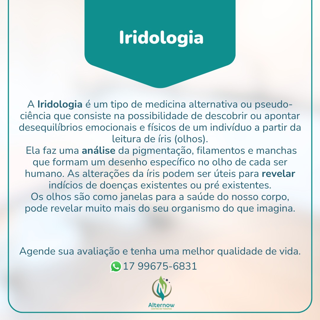 Iridologia (valor no catálogo  do WhatsApp)