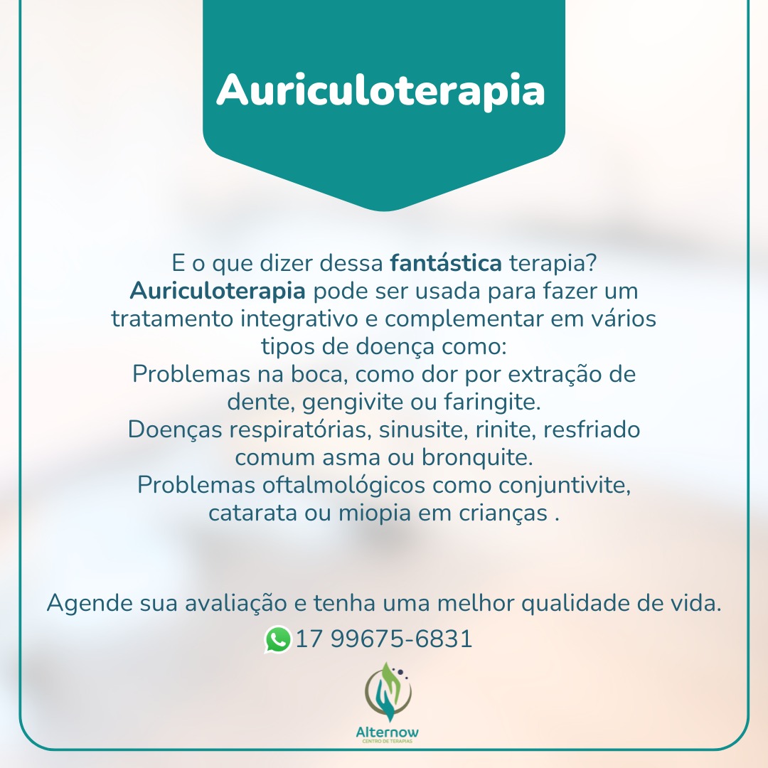 Auriculoterapia(valor no catálogo WhatsApp)
