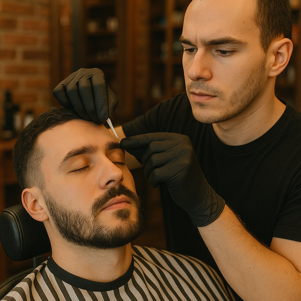 Corte e sobrancelha + bigode ou risco opcional