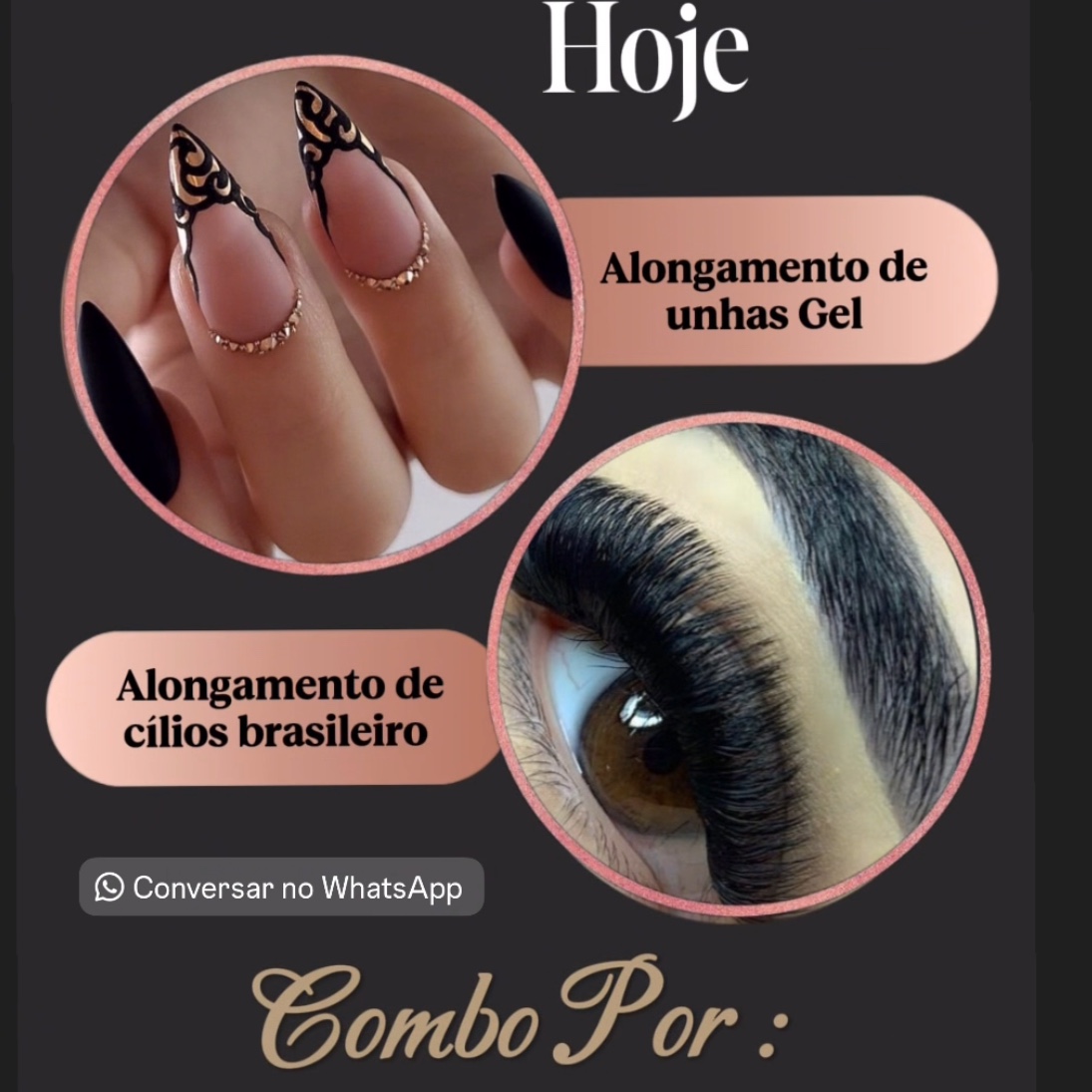 Combo Cílios e Unha em Gel