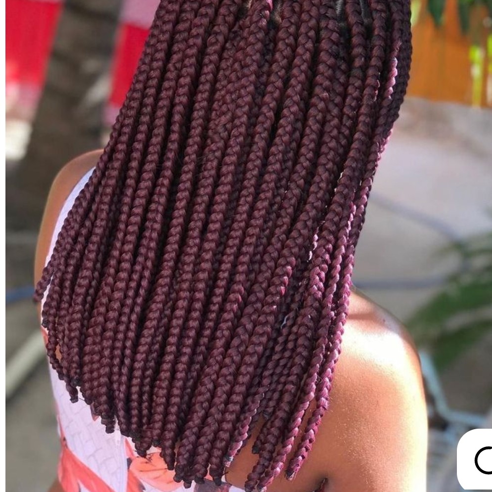 Box Braids meio das Costas