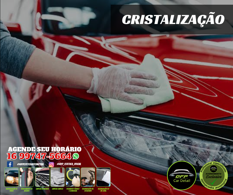 CRISTALIZAÇÃO DE PINTURA PROTEÇÃO DE ATÉ 4 MESES