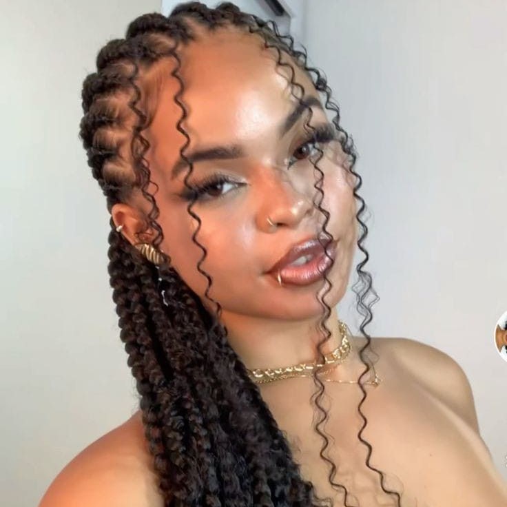 Ghana braids com cachos