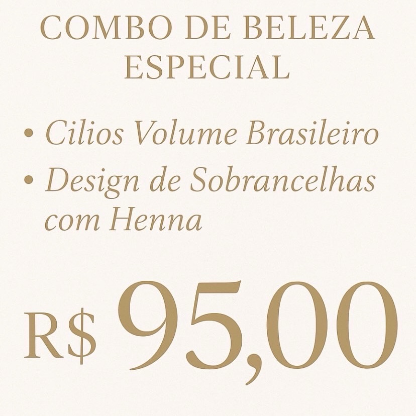 combo promocional válido até dia 12 cílios vol brasileiro Design de sobrancelhas com henna