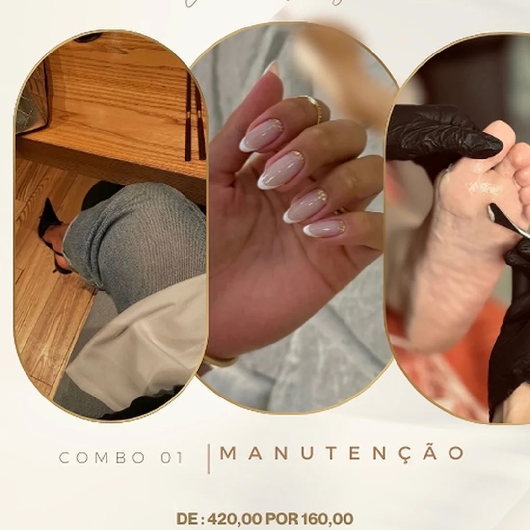1.1 Promo de setembro -Manutenção em gel ( banho, blindagem, esmaltação ou Alongamento) + Plástica dos pés completo + pedicure+ esmaltação em gel