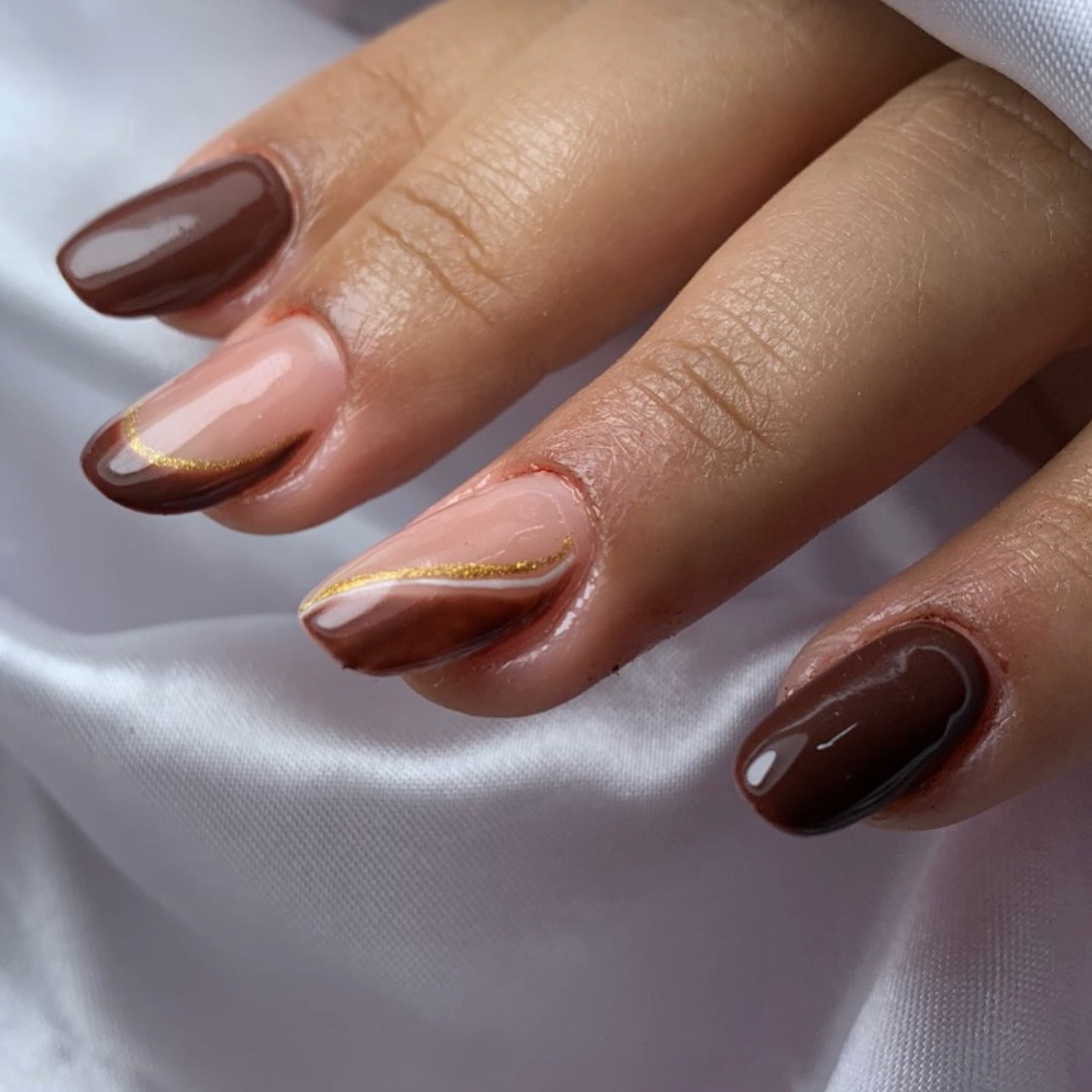 alongamento em gel decorado