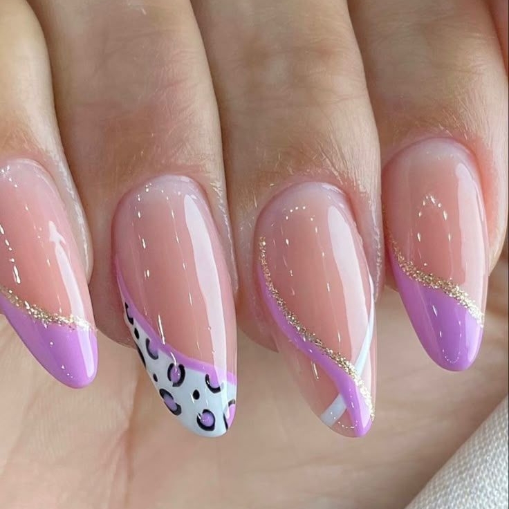 Decoração cada unha "traços ou Francesa".