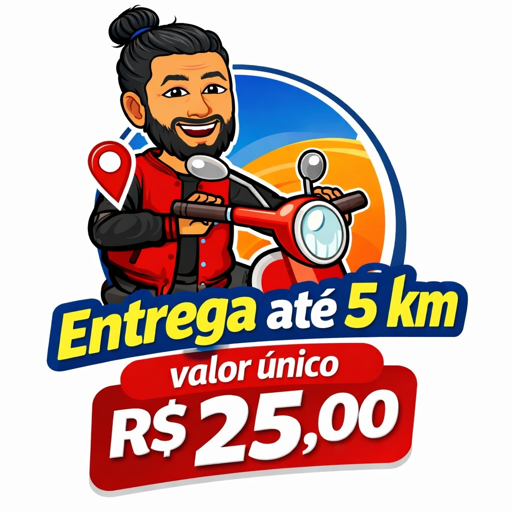 ENTREGA EXPRESS em até 1 HORA  1 a 5 km  R$ 25,00 (valor único)