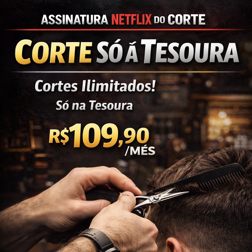Assinatura Netflix corte só tesoura e também navalhado