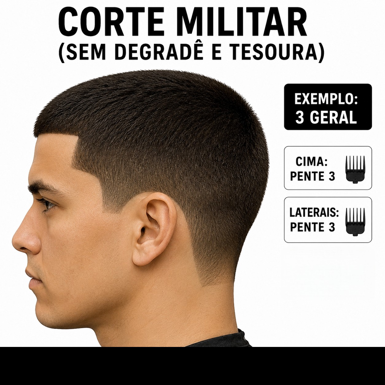 Corte Militar (Sem Degradê e Tesoura)