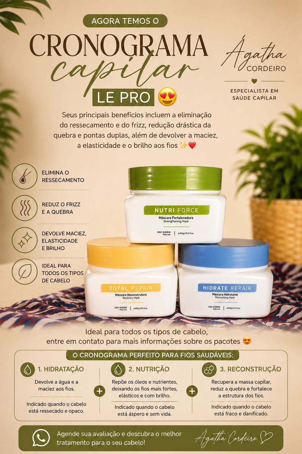 Cronograma Capilar para cabelo liso e cacheado