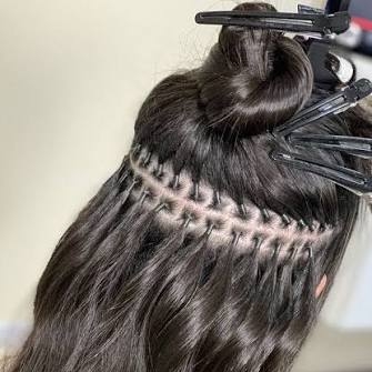 aplicação+ cabelo ( ponto americano, entrelece ou técnica híbrida)
