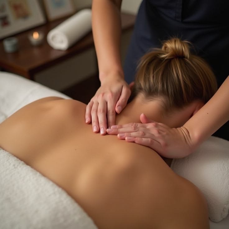 massagem nos ombros e pescoço