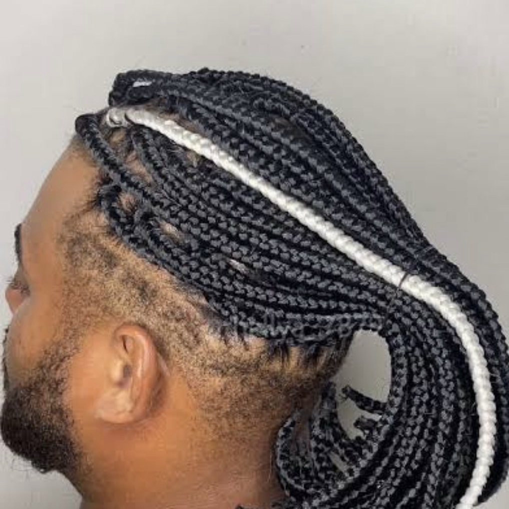 Box braids masculina com material